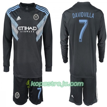 Billiga Fotbollströjor New York City DAVIDVILLA 7 Barn Borta tröja 2018/19 Långärmad